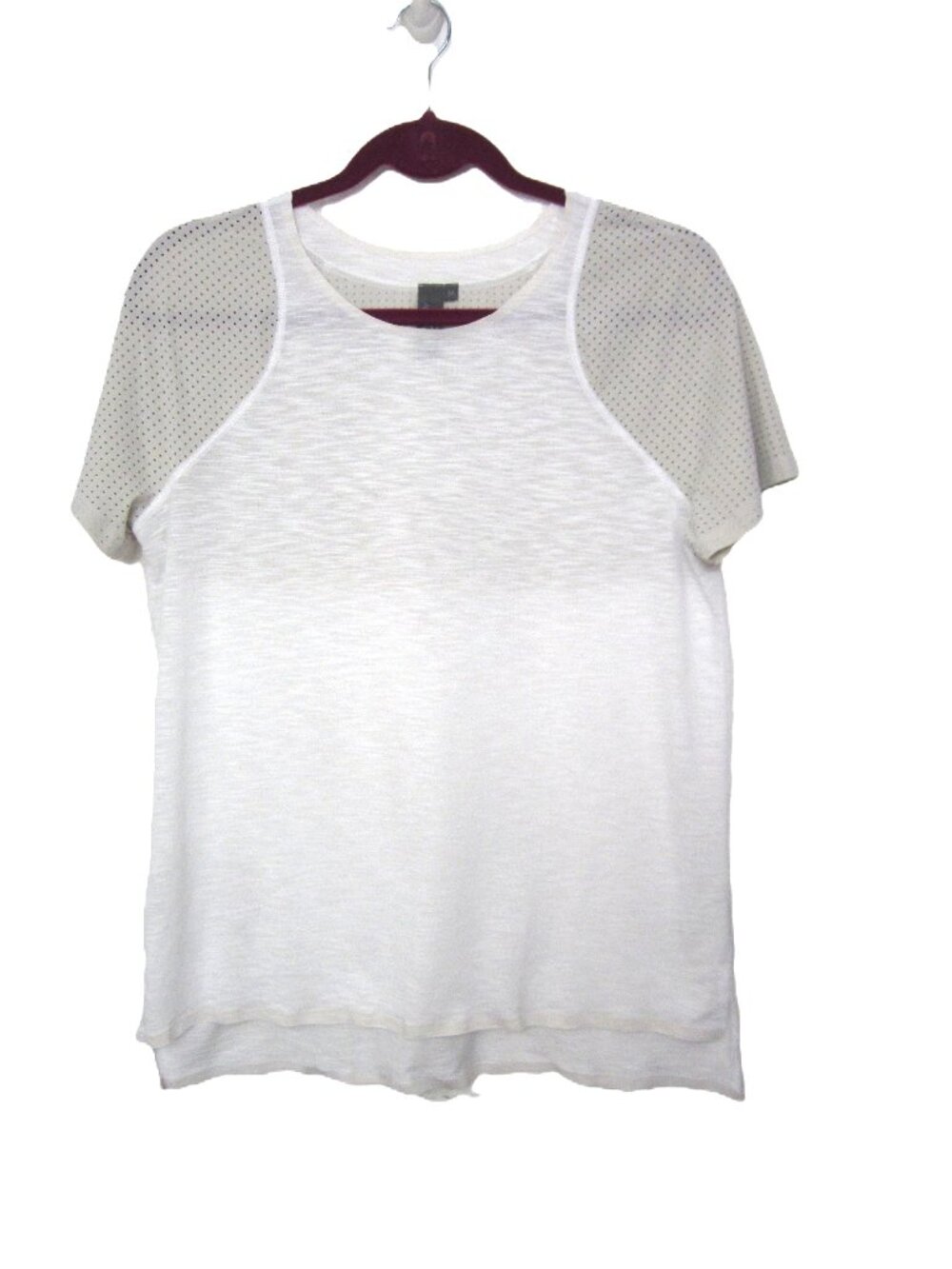 Sweaty Betty Size M Breathe Easy Mesh T Tee Shirt Short Sleeve White Heather